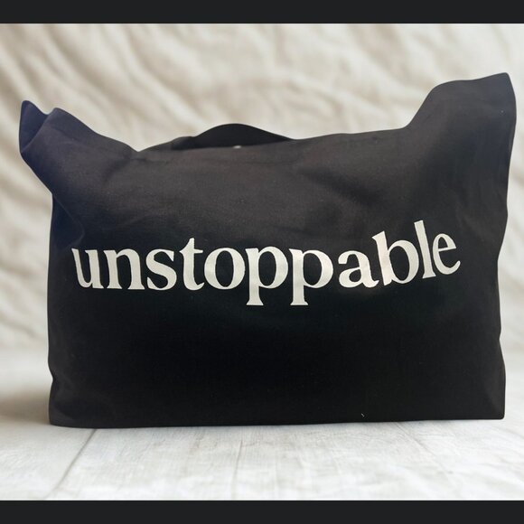 Black Tote Bag with 'Unstoppable' Print - Picture 2 of 3